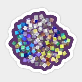 Confetti Plaids Party Rainbow Strong Cobalt Sticker